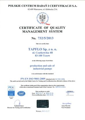 Tapflo-certificate-ISO-till-2016 EN